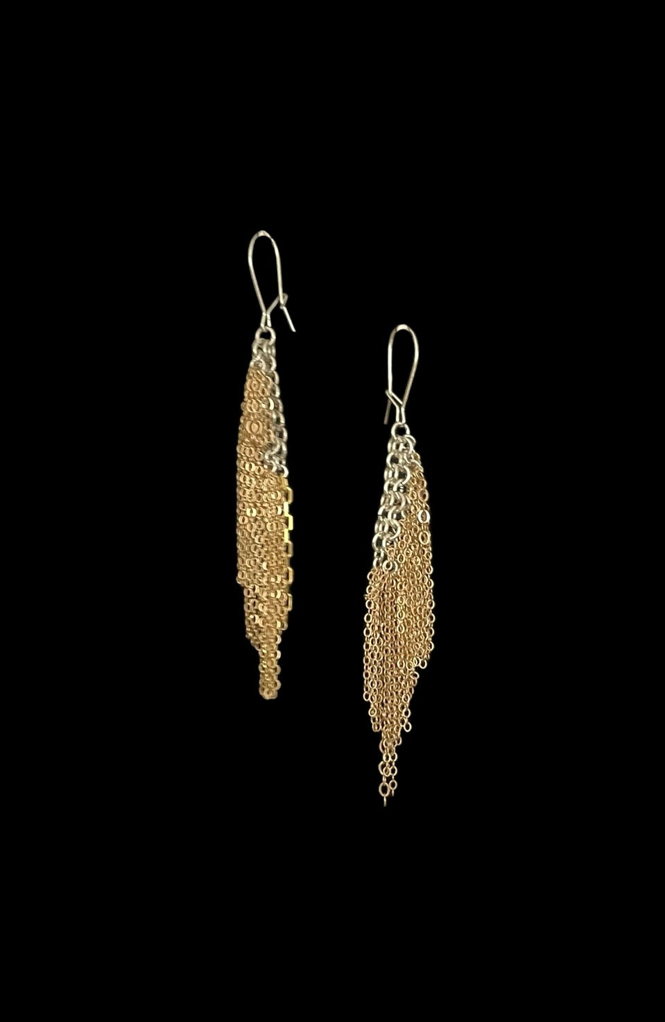 Gold fringe earrings - M