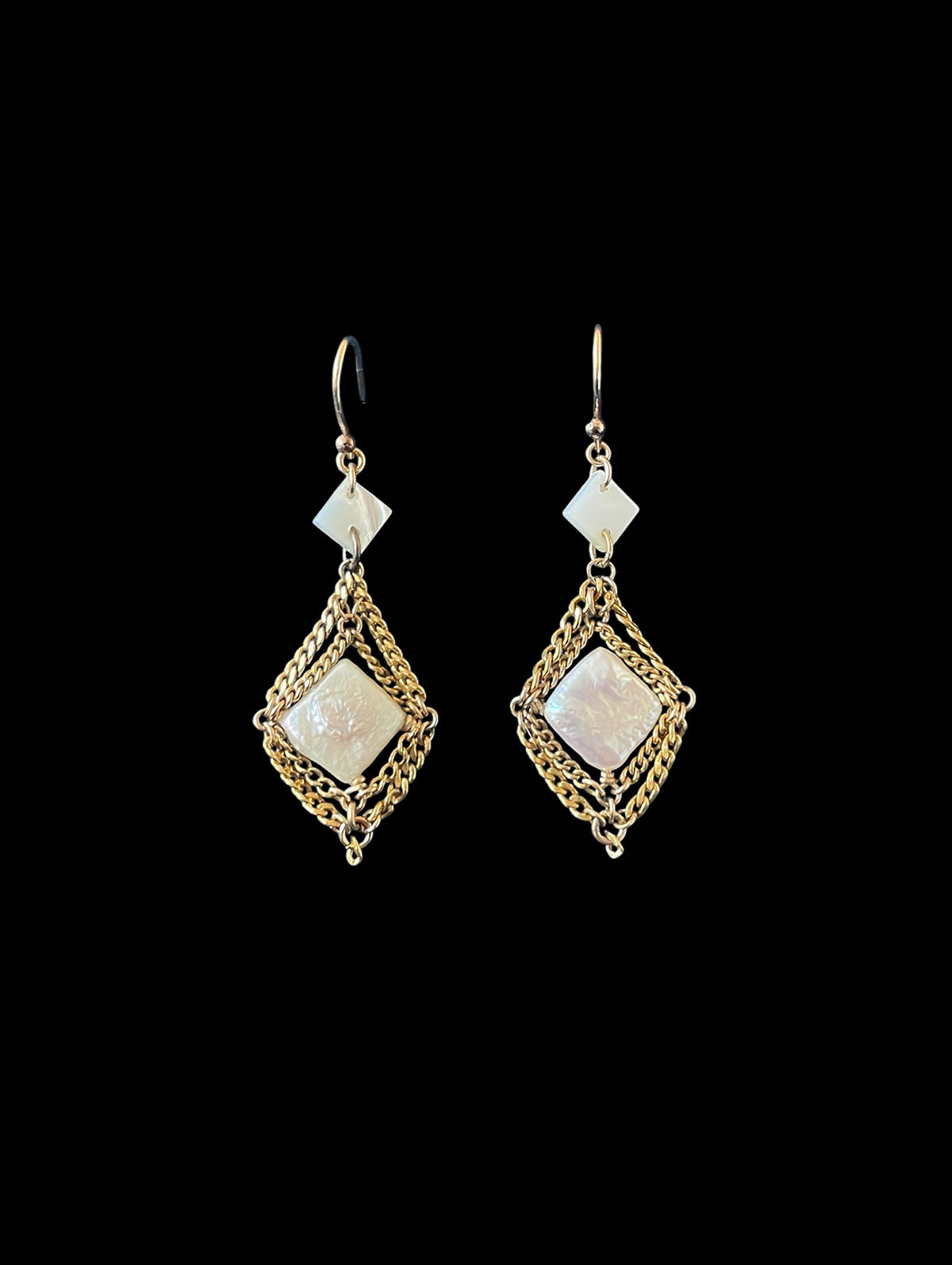 Diamond Coin Pearl Earring with 14k Gold
