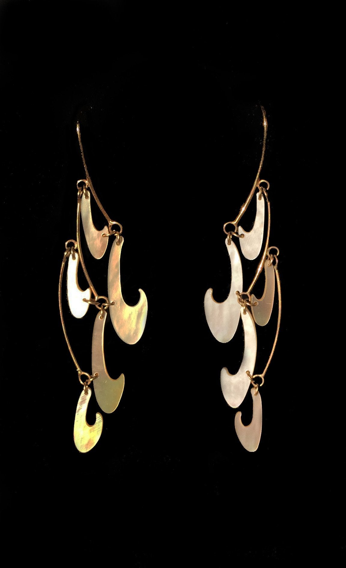 Handcut Mother-of-pearl, 14k Gold